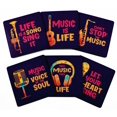 thumbnail image 1 of Inkdotpot Set of 6 Drink Coasters DecorativeNon,SlipCork Base4-inch Square PrintedCoastersEasy Clean- Music Quote, 1 of 8