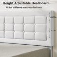 thumbnail image 4 of VECELO Queen Upholstered Platform Bed Frame with Button Tufted Adjustable Headboard, White, 4 of 7