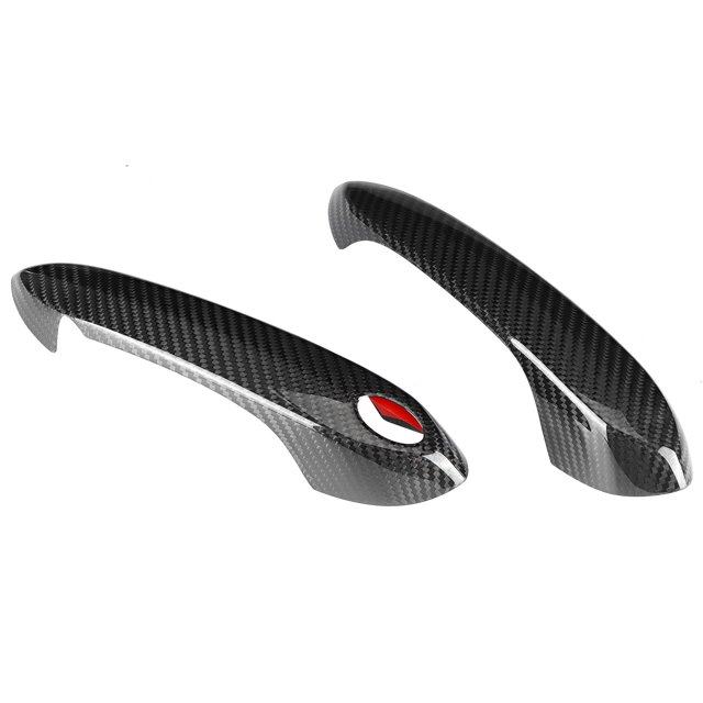 Couvercle de Porte de Voiture Poignée de Porte Latérale Garniture Extérieure Poignée de Porte Latérale Protection de Poignée de Porte 1 Paire Modification de Voiture Fibre de Carbone Poignée de Porte Garniture pour A90 2018-2021