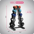 thumbnail image 3 of HolaHatha 2, 3, 5, 8, and 10-Pound Neoprene Dumbbell Weight Set with Rack, 3 of 8