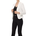 thumbnail image 4 of INSPIRE CHIC Women's Blazer Open Front Wear-to-Work Summer Crop Suit Jacket XS White-Solid, 4 of 6