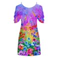 thumbnail image 4 of CHUANK Robes d'Été en Solde Femmes Décontractées Amples Formelles Imprimé Floral Robe de Plage Épaules Dénudées, 4 of 5