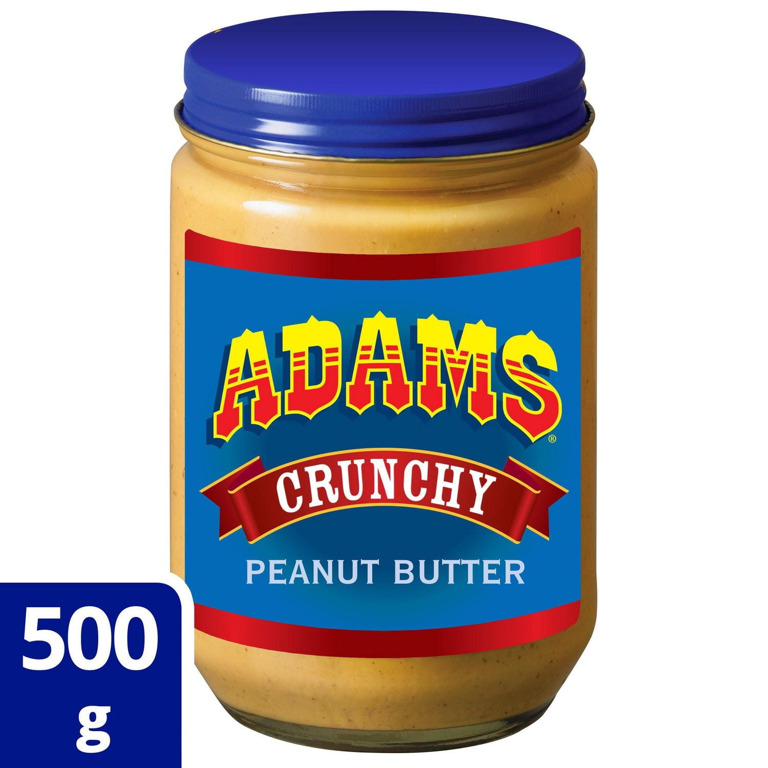 Adams 100% Natural Crunchy Peanut Butter 500g