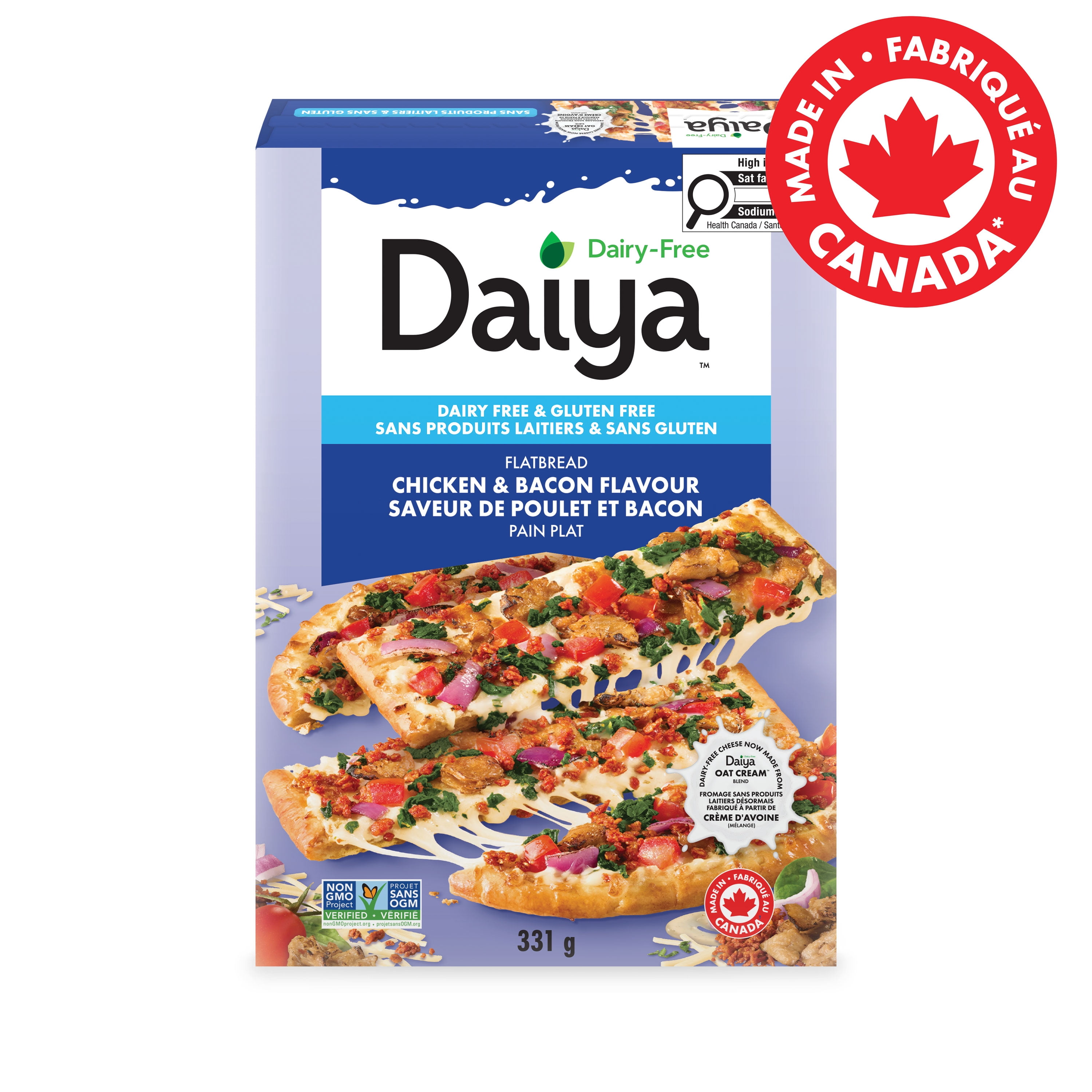 Daiya pain plat au poulet et bacon sans viande, aromatisé au ranch et sans produits laitiers, végétalien (surgelée) 331g