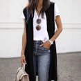 thumbnail image 1 of Birdeem Mode Femmes Manteau Uni Décontracté Sans Manches Haut Long Cardigan Blouse, 1 of 1