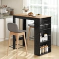 thumbnail image 2 of HOMCOM Bar Table Dining Table with 3 Shelves for Kitchen, Walnut, 2 of 10