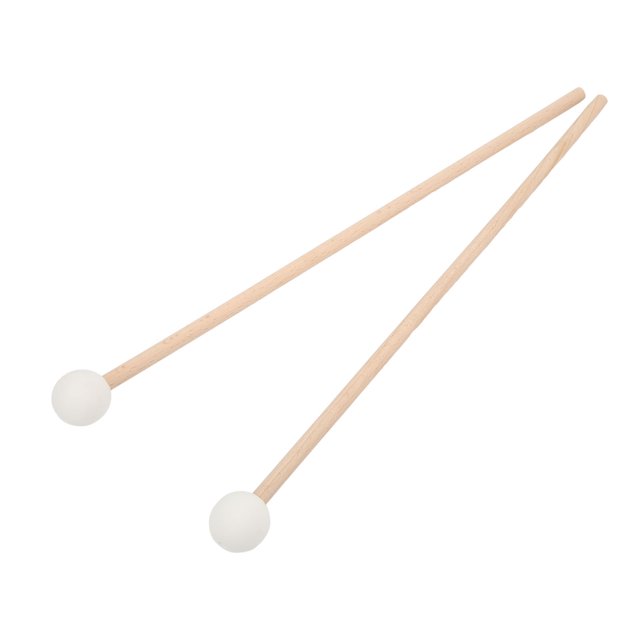 2PCS Marimba en Bois Jouant des Maillets en Silicone Tête de Balle Maple Poignée Percussion Maillets