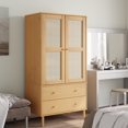 thumbnail image 1 of vidaXL Wardrobe SENJA Rattan Look Brown 90x55x175 cm Solid Wood Pine, 1 of 5