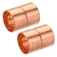 thumbnail image 1 of Unique Bargains 16mm Straight Copper Pipe Coupling Connecting Adapter Solder Connection for Plumbing 2 Pack, 1 of 5