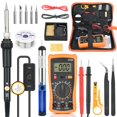 thumbnail image 1 of Estbridg Soldering Iron Kit with Multimeter 60W Adjustable Temperature Electric Soldering Iron Set, 1 of 7