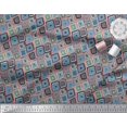 thumbnail image 3 of Soimoi Satin Silk Fabric Square Geometric Print Fabric by Yard 42 Inch Wide, 3 of 3