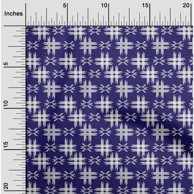 oneOone Cotton Poplin Fabric Check Kasuri Decor Fabric Printed BTY 56 Inch Wide