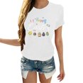 thumbnail image 2 of Daisyyozoid Chandail Amusant de Pâques pour Femmes, Mode Décontractée, Chandail à Imprimé, Blouse à Manches Courtes, 2 of 5