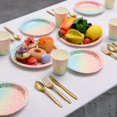 thumbnail image 4 of missunny-201pcs Party Supplies Paper Plates & Napkins Cups Silverware Serves 25 Sets for Wedding Bridal Shower Engagement Birthday Parties (Colorful, 9.45 x 9.45 x 4.72 inches), 4 of 5