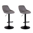 thumbnail image 1 of Bronte Living Leatherette Bar Stool with Adjustable Height, 360 Swivel Design, Floor Protection and Pedestal Base with Footrest - Series Janice - Set of 2, 1 of 9