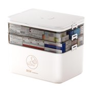 CNKOO 3-Tier Plastic Medical Storage Containers Medicine Box Organizer Home Emergencies First Aid Kit Pill Case with Compartments and Handle