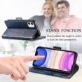 thumbnail image 4 of Case for iPhone 11 Cover Leather Wallet Folio Case Book Design Flip Magnetic Closure - Blue, 4 of 5