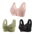 thumbnail image 1 of Bigersell Women Plus Size Bras Packs 3pcs Nursing Bra Style R-64 Breathable Lace Bras R-64-pinks, 1 of 6