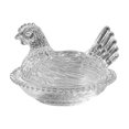 thumbnail image 1 of weibbin Glass Chicken Candy Tray With Lid 7.5 Inch Cute Hen Shaped Bowl For Kitchen Counter Party Snack Candy Storage Home Decor, 1 of 6