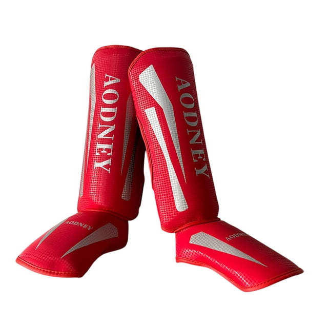 DYNWAVECA Kickboxing Shin Guards Shin Protection Gear Training Gear Leg Instep Protection Pads Leg Guards for Kicking Karate