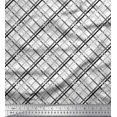 thumbnail image 1 of Soimoi Black polyester Crepe Fabric Diagonal Check Print Sewing Fabric Yard 52 Inch Wide, 1 of 5
