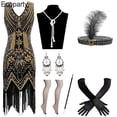 thumbnail image 4 of Nouvelle Robe Charleston Rétro Élégante des Années 1920 pour Femme Great Gatsby Fête Cosplay Sans Manches à Paillettes Perlées à Franges Robes Femme Vestidos, 4 of 7