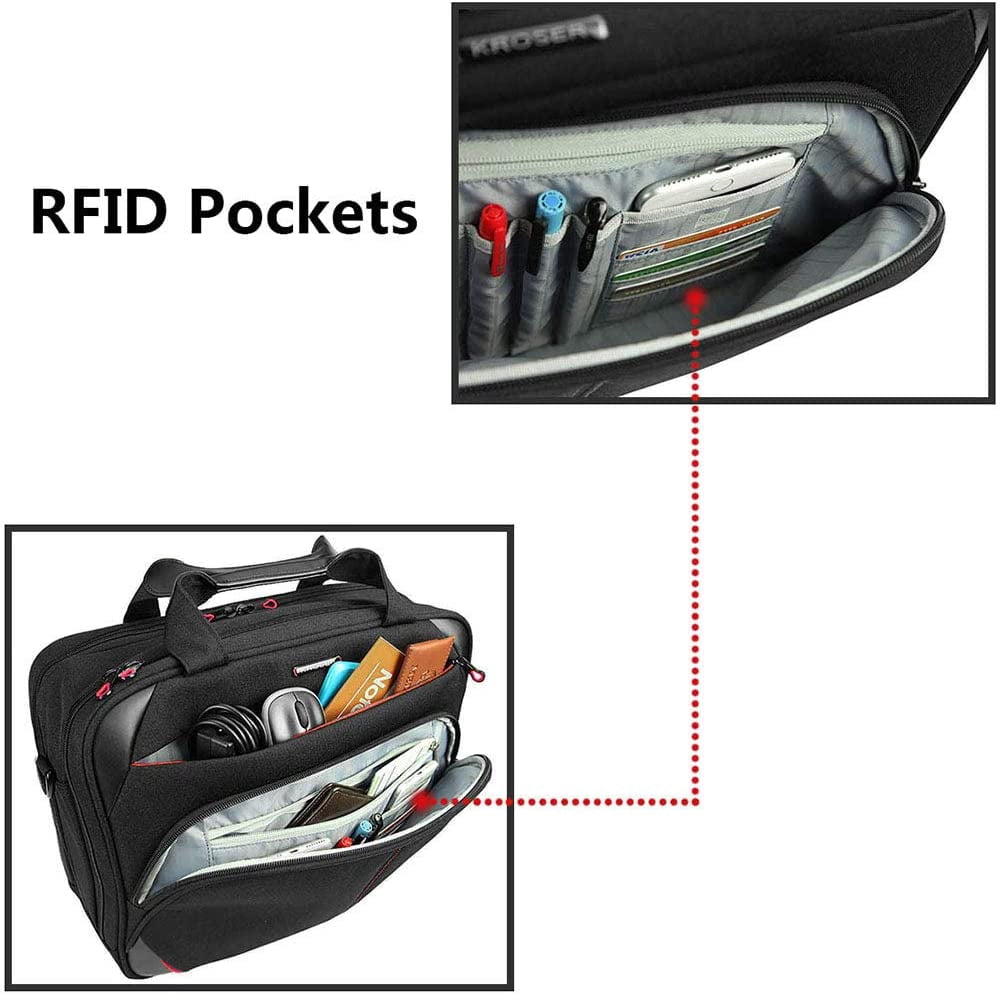 KROSER Laptop Bag 15.6 Inch Laptop Briefcase Laptop Messenger Bag Water Repellent Computer Case Laptop Shoulder Bag