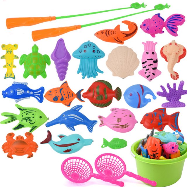 Fishing Game Toy Set Magnetic Creative Fishing Bath Toy Water Toy for Kids