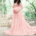 thumbnail image 4 of Vedolay Robe de Maternité Été Robe de Maternité Sans Bretelles Froncée Maxi Tube avec Poches Rose m, 4 of 5