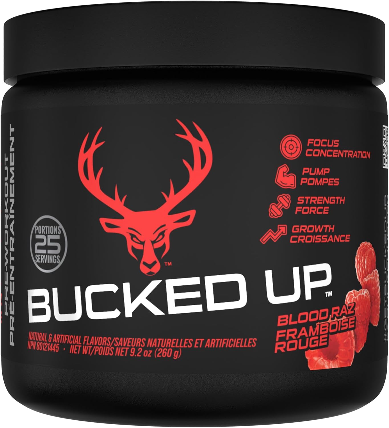 Bucked Up Pre-Workout Powder, 25 Serve (Blood Raz)