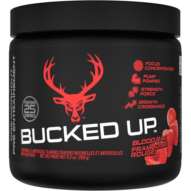 Bucked Up Pre-Workout Powder, 25 Serve (Blood Raz)