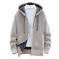 thumbnail image 1 of Mens Jacket Classic Solid Color Knitted Sweater Cardigan Sweater Slim Jacket, 1 of 1