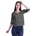thumbnail image 1 of Moomaya Printed Keyhole Neck Ring Top Casual 3/4th Sleeve Tees Tank Tunic Top, 1 of 5