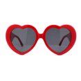 thumbnail image 3 of Lunettes de Soleil pour Femmes Surdimensionnées Emblématiques à Cœur en Plastique Épais pour Bras Rouge Noir, 3 of 4
