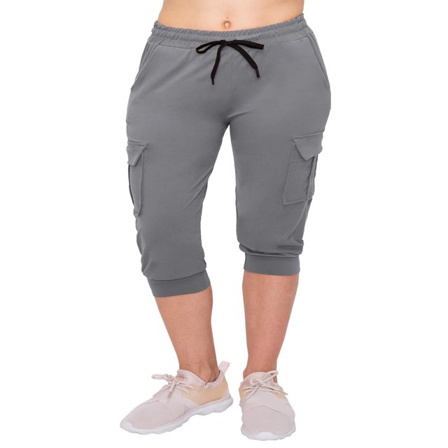 CHOK Pantalon Cargo Jogger Décontracté Super Doux pour Femmes Noir G