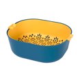 thumbnail image 1 of Thickened double-layer drainage basket, plastic multifunctional circular household fruit storage basket, kitchen fruit and vegetable filter washing basin, 1 of 9