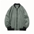 thumbnail image 2 of NJDVHB Fall Winter Coats for Men,Puffer Jacket Men,Man Solid Pockets Zipper Loose Baseball Collar Coat,Gray,M, 2 of 4