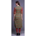 thumbnail image 4 of Bimba Rayon Slub Straight Kurti 3/4 Sleeve Printed Tunic Top Summer Clothing, 4 of 6