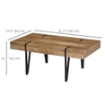 thumbnail image 3 of HOMCOM Table Basse Rustique, Table de Cocktail Rectangulaire Nature avec Pieds en Épingle en Acier pour Salon, 3 of 10