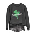 thumbnail image 2 of Levmjia T-Shirts pour Femmes de la Saint-Patrick Hauts Vert Trèfle Col Rond Imprimé Haut à Manches Longues Chandails, 2 of 4