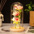 thumbnail image 4 of TopLLC Cadeau de la Saint-Valentin Lampe de Nuit Led 3 Roses Abat-Jour en Verre Ornements, 4 of 6