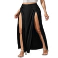 thumbnail image 3 of Womens Plus Size High Waist Waisted Double Split Long Maxi Skirts Beach Party Skirts, 3 of 6