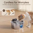 thumbnail image 3 of Stainless Steel Cat Water FountainWireless Pet Water Fountain Battery Operated oz/.L Automatic Water Dispenser for Dogs with Quiet Pump Easy Clean for Cats Dogs Multiple Pets, 3 of 8
