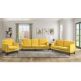 thumbnail image 5 of Topline Home Furnishings Striking Yellow Velvet Sofa, 5 of 5