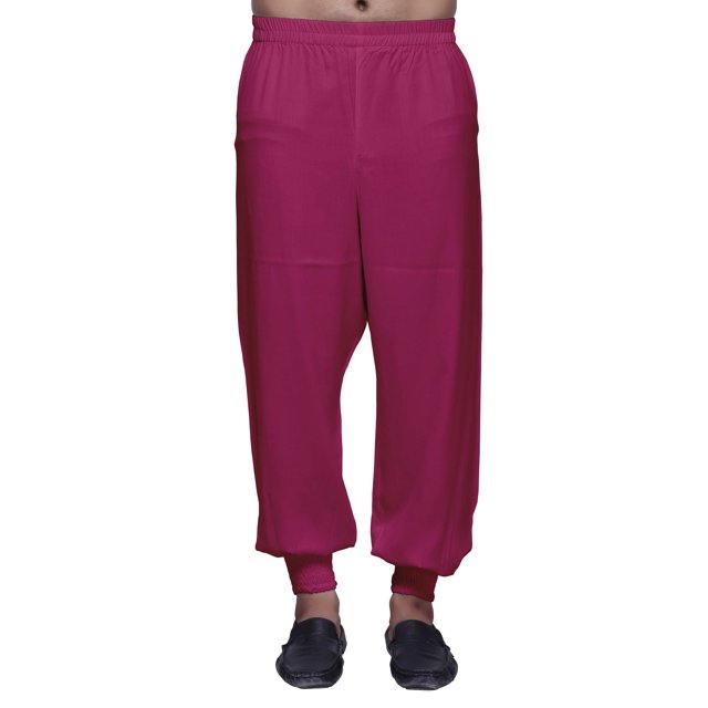Atasi Mens Solid Rayon Readymade Pajama Ethnic Wear Adjustable Harem Pants