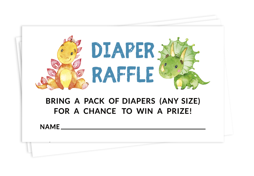 Inkdotpot 30Baby ShowerDiaper Raffle Ticket Lottery Insert Cards Supplies Games For Baby Shower Party Dinosaur Jungle Animals Bring A Pack Of Diapers To Win Favors Gifts And Prizes