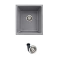 thumbnail image 1 of Stylish Dual Mount 16" Gray Composite Granite Single Bowl Kitchen Sink with Strainer S-816L, 1 of 12