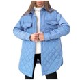 thumbnail image 1 of CEHVOM Manteau Sans Capuche Chaud Uni pour Femmes, Coupe Ajustée, Parka d'Hiver, Manteau, Liquidation, 1 of 6