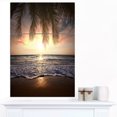 thumbnail image 1 of Tropical Beach with Palm Leaves - Seashore Canvas Art Print, 1 of 3