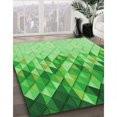 thumbnail image 3 of Ahgly Tapis Rond Lavable en Machine Intérieur Transitionnel Vert Émeraude, 4 Pieds Rond, 3 of 7
